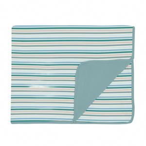 NEW KICKEE toddler blanket in lakeside stripe